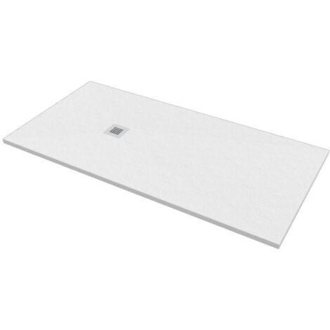 Piatto doccia 90x200 h.2,8 in marmo resina effetto pietra bianco