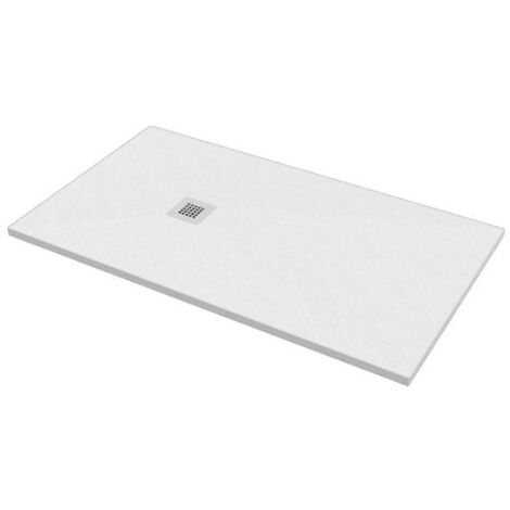 Piatto doccia 75x140 h.2,8 in marmo resina effetto pietra bianco