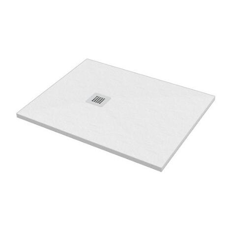 Piatto doccia 75x100 h.2,8 in marmo resina effetto pietra bianco (1/5)