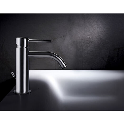 Rubinetteria bagno nera opaca: miscelatore lavabo light canna alta »