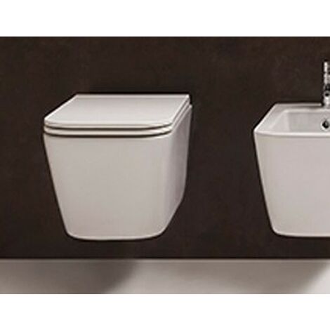 Wc + coprivaso soft sospeso Ceramica Globo SENZA BRIDA serie Stone 52 cm  BIANCO OPACO