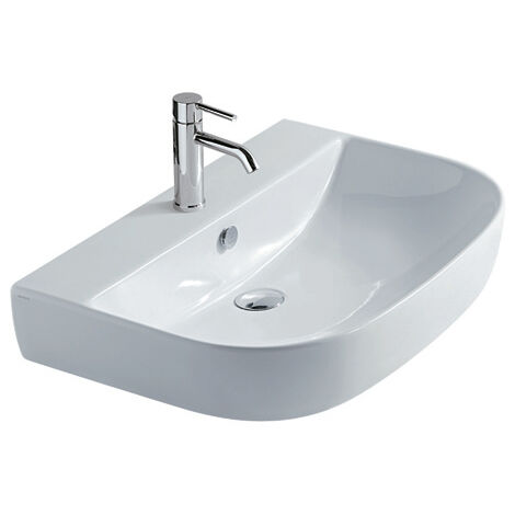 GALASSIA M2 lavabo 1 foro 70x48 sospeso o a colonna bianco codice prod: 5206 (1/3)