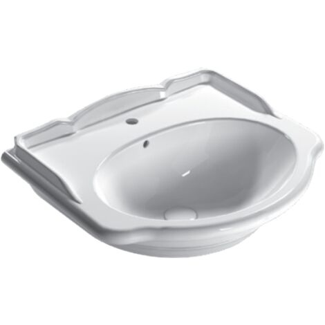 Lavabo in ceramica 62x54 cm Globo Paestum PA057BI Bianco - Ceramica - Standard