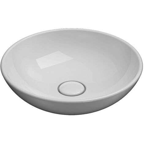 Lavabo d'arredo appoggio senza foro cm. 40x40 bianco lucido di (1/4)