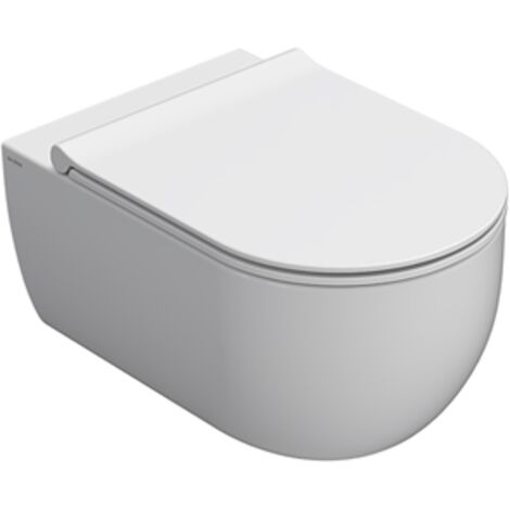 Vaso sospeso senza brida in ceramica 46x34 cm Globo Mode MES03BI  Bianco - Ceramica - Standard