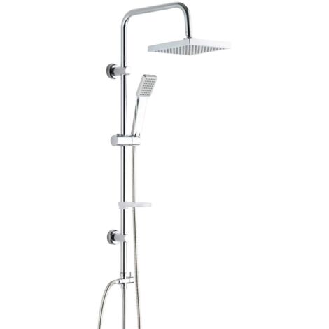 Colonna doccia senza miscelatore in colore cromo modello quadro Damast Nature 18186 Cromo