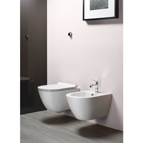 Sanitari Pura mini sospesi senza brida salvaspazio cm 50 con (1/3)