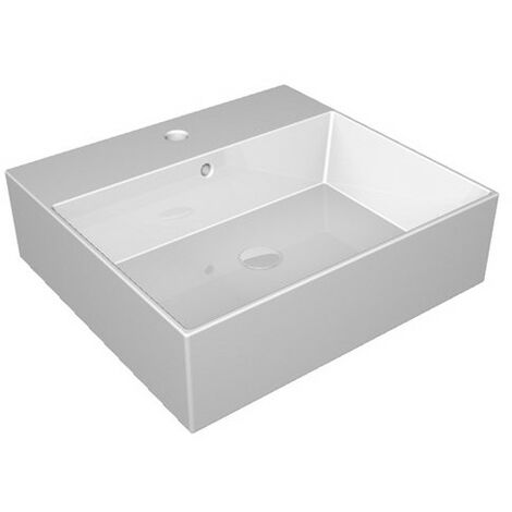 Lavabo Zenith appoggio/sospeso 60x46 in ceramica bianco lucido di