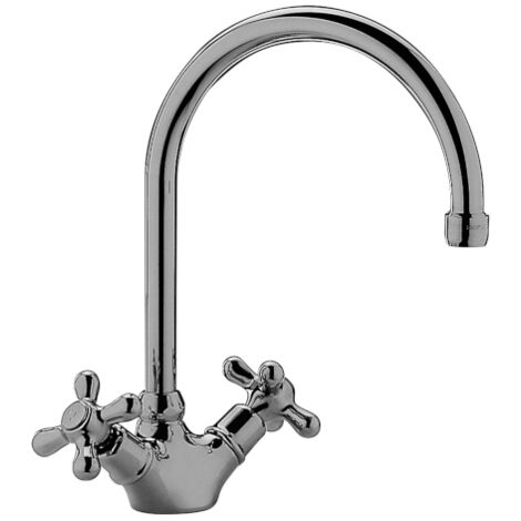 Miscelatore lavello cucina Iris con canna orientabile in ottone
