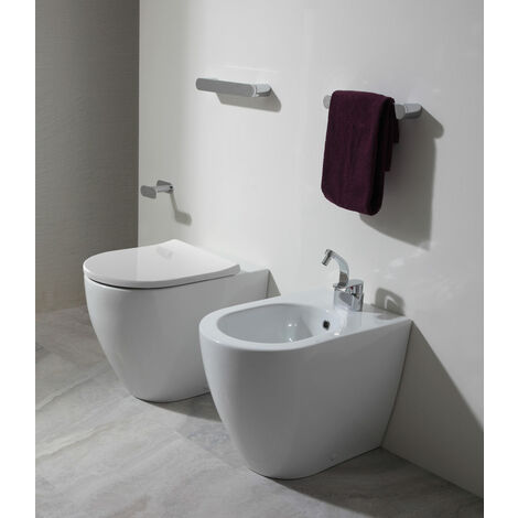 Sanitari Link filomuro senza brida cm. 56x36 con sedile sottile (1/2)
