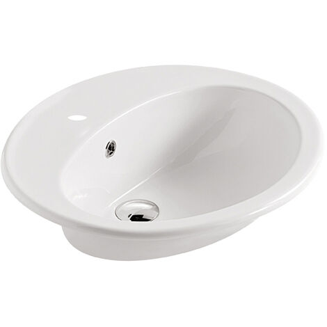 Lavabo Eloise incasso soprapiano salvaspazio 57x48 tondo in