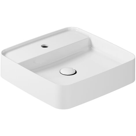 Lavabo Smartb appoggio cm. 45x45 quadrato bianco lucido di (1/2)