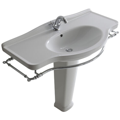 Lavabo Ethos sospeso/su colonna o su mobile cm. 110x52 monoforo