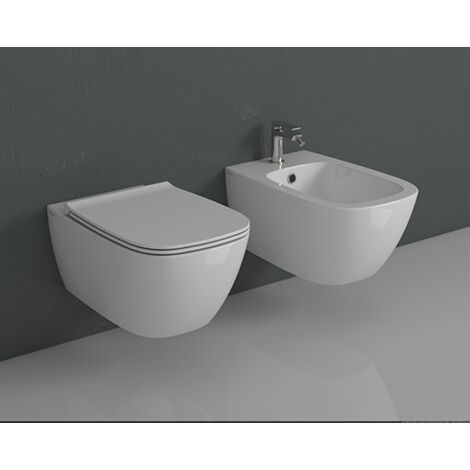 Sanitari Genesis sospesi scarico senza brida cm. 55x36 con sedile