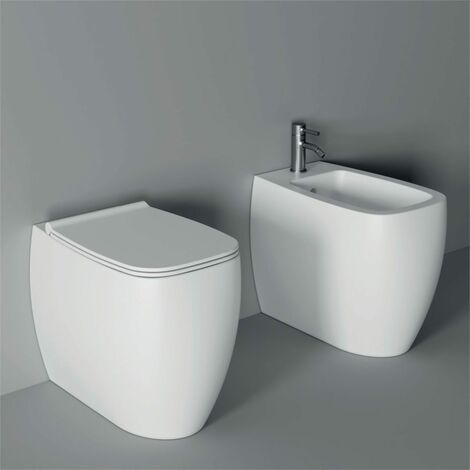 Sanitari Nur filomuro senza brida cm. 55x45 con sedile sottile
