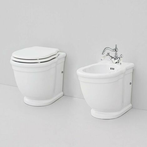 Sanitari hermitage filomuro cm. 55x36 con sedile softclose bianco (1/3)
