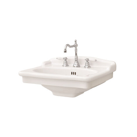 Lavabo Hermitage su colonna cm. 68x55 in ceramica bianco lucido