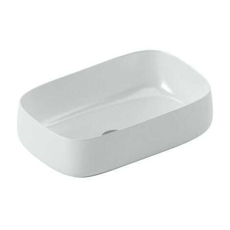 Lavabo Cognac Quadro appoggio cm. 55x35 senza foro in ceramica