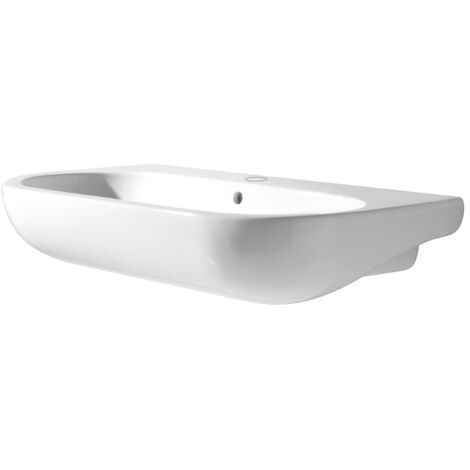 Lavabo Nuvola sospeso 90x45 monoforo in ceramica bianco lucido di