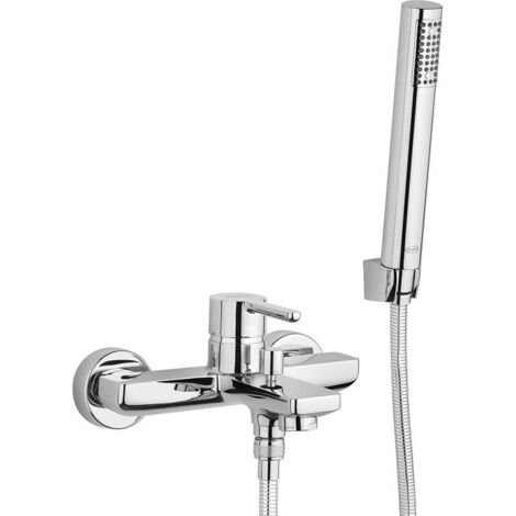 Gruppo vasca esterno con doccia duplex Jacuzzi  rubinetteria Sunset ottone cromato 0SU00002JA01