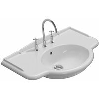 Lavabo Paestum sospeso/su gambe cm. 90x56 particolare in ceramica