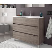 Mobile a terra Arenys cm. 100 con lavabo rovere eternity di
