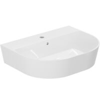 Lavabo Forma appoggio 65x50 monoforo tondo in ceramica bianco