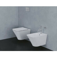 Sanitari Build sospesi senza brida con sedile softclose di