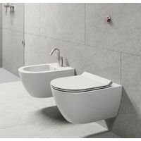 Water Pura sospeso senza brida cm. 55x36 bianco lucido di