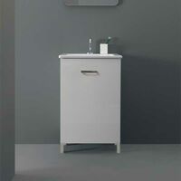 Mobile Nanco a terra 52x49,5 ad un'anta con lavatoio in ceramica