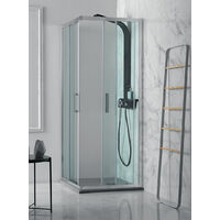 Box doccia FLEX in cristallo 6 mm satinato 72x100 con profilo