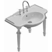 Gambe in ceramica a terra Paestum con lavabo cm. 90x56 bianco