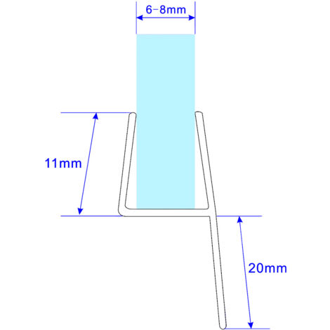 Vertikale Spaltdichtung, Lippendichtung mit 180° Flügel (Nr. 15, 200 cm)