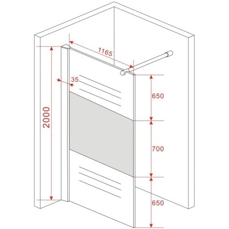 8 mm Duschtrennwand ENTRY-PF 120 x 200 cm