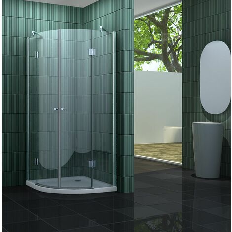 Duschkabine CLARABO 90 x 90 x 200 cm (Viertelkreis) inkl. Duschtasse