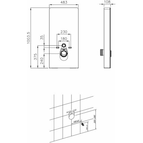 Schwarzglas Sensor - Sanitärmodul für Wand-WC