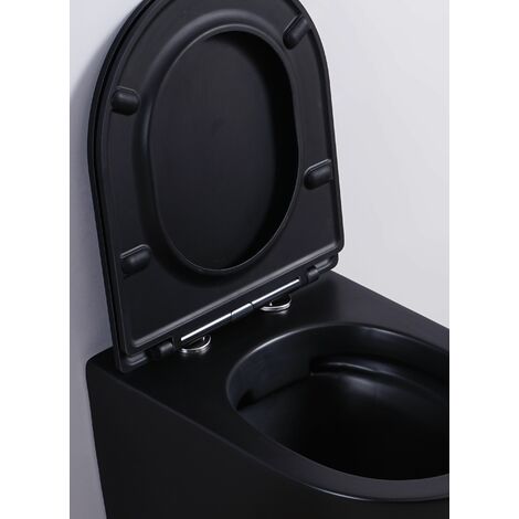 Spülrandloses Wand-WC inkl. Soft-Close Sitz WHR-446075 (matt-schwarz)