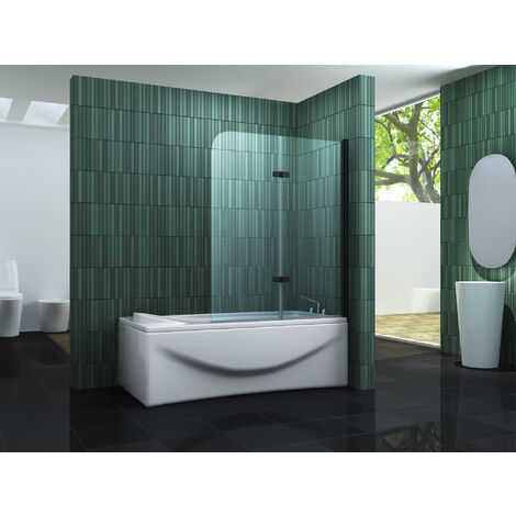 Duschtrennwand TWO - schwarz (Badewanne)