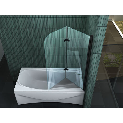 Duschtrennwand TWO - schwarz (Badewanne)