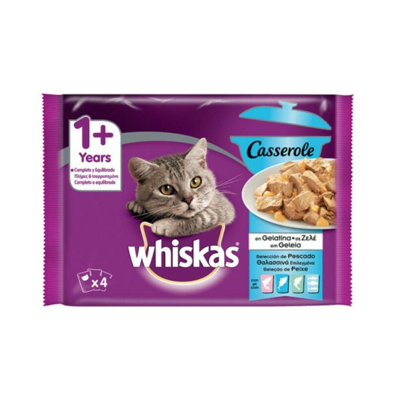 Pienso Para Gatos whiskas 4x85 adulto sabor pescado casserole 4x85gr