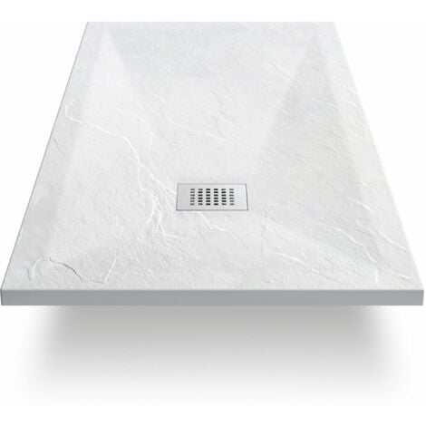 Premier Slate Stone Ultra-Slim 25mm Rectangular Shower Tray - White ...