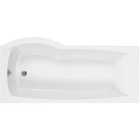 Carron - Carronite RH Delta Shower Bath 1600mm Bath - White - White