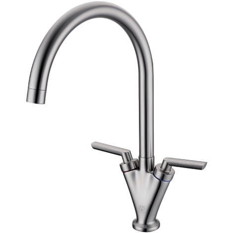 Scott & James Twin Lever Mixer Tap - Brushed - ELO0009