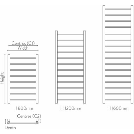 Walton 1200 x 500 Straight Towel Radiator- Brushed Brass
