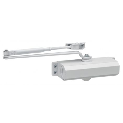 Thirard – Ferme-porte automatique hydraulique force 4 pour portes jusqu'à 80 kg – Corps en alliage moulé – Finition blanche – Montage réversible