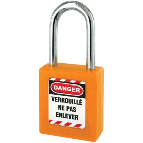 THIRARD - Cadenas de consignation LOTO Lockout Tagout 40 mm anse acier Ø 6 x 38 mm orange