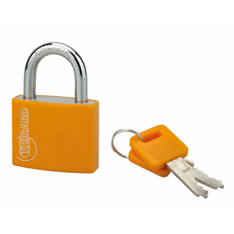 Cadenas à clé Maxium Color Orange, intérieur, aluminium, 40mm, 2 clés