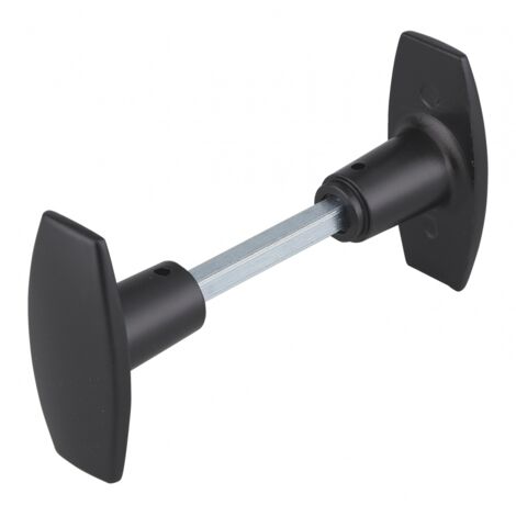 Thirard – Paire de boutons pour porte carré 6x110mm – Installation facile sur serrures horizontales – Pour portes jusqu'à 70mm d'épaisseur – Noir