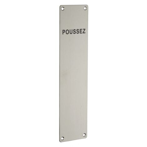 Thirard – Plaque de propreté inox 300x75mm – Marquage noir – Épaisseur 2mm – Fixation sur porte bois – Pour usage intensif (1/3)