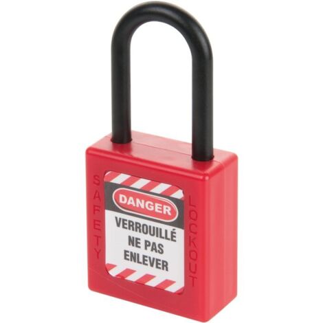 Thirard – Cadenas de consignation LOTO Lockout Tagout 40 mm – Anse nylon Ø 6 mm – Sécurité électrique – Mécanisme à goupilles – Résistant à la chaleur et à la corrosion